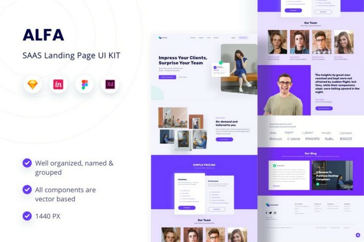 View Information about ALFA SaaS Landing Page UI KIT for Sketch