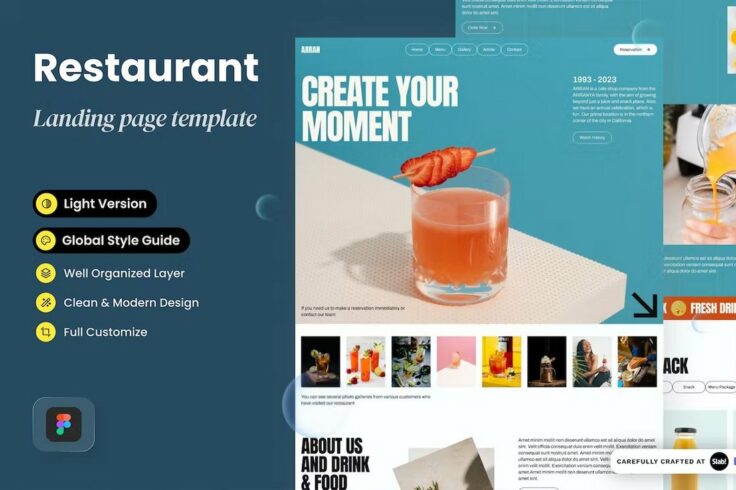 View Information about Arran Restaurant Landing Page for Figma
