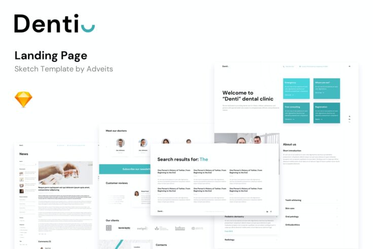 View Information about Denti Landing Page Sketch Template