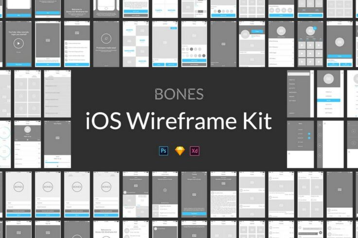 View Information about Bones Minimal Adobe XD iOS Wireframe Kit