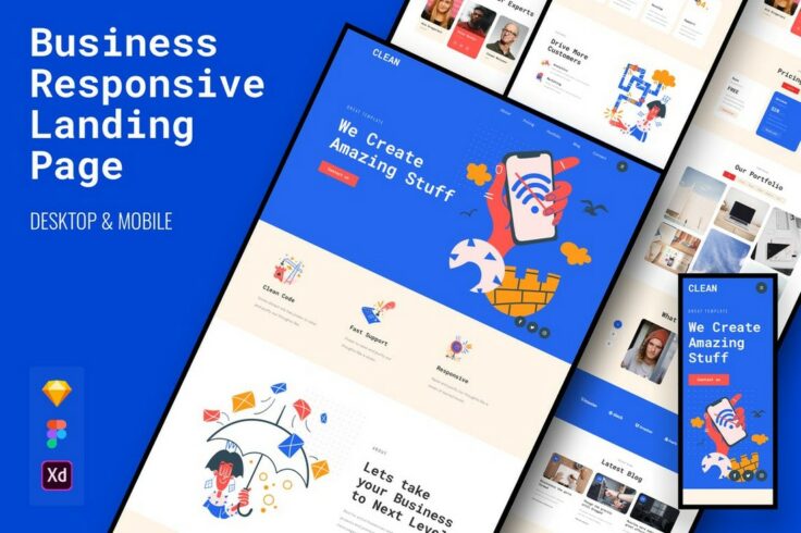 View Information about Clean Responsive Business Landing Page Template