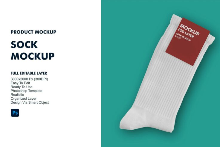 View Information about Clean White Sock Mockup