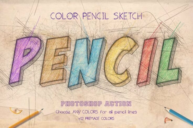 View Information about Colored Pencil Sketch Photoshop Actions