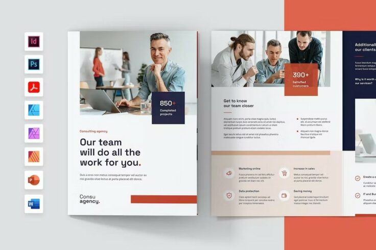 View Information about Consulting Agency Brochure Bi-Fold Template
