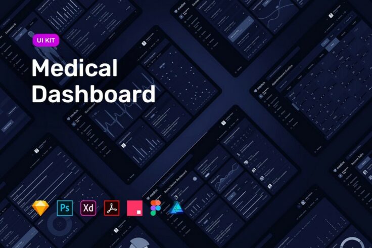 View Information about Dark Medical Dashboard UI Kit for Figma
