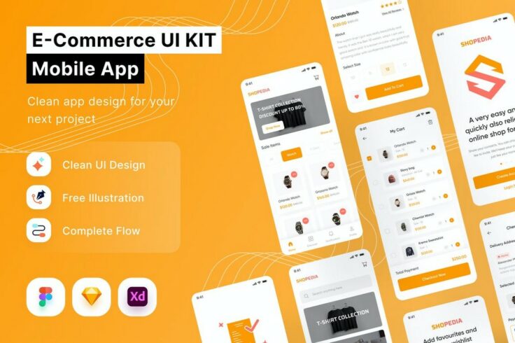 View Information about E-Commerce Mobile App UI Kit for Sketch