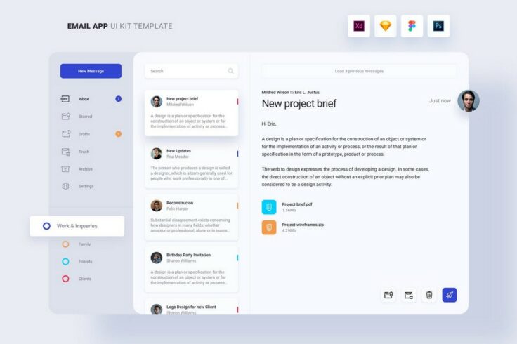 View Information about Email App Dashboard UI Kit Figma Template