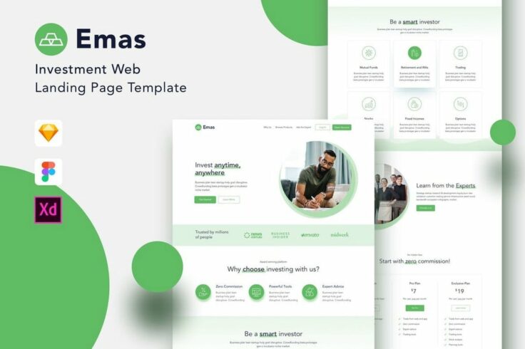 View Information about Emas Investment Website Adobe XD Template