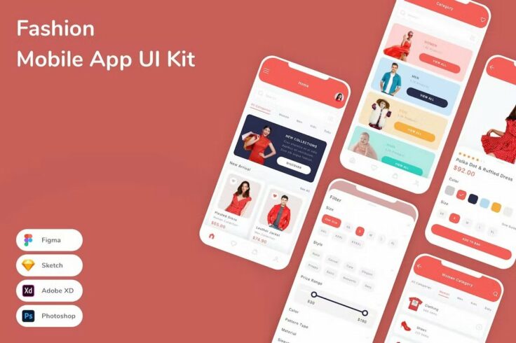 View Information about Fashion Mobile App UI Kit for Sketch