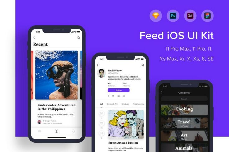 View Information about Feed iOS UI Kit Figma Templates