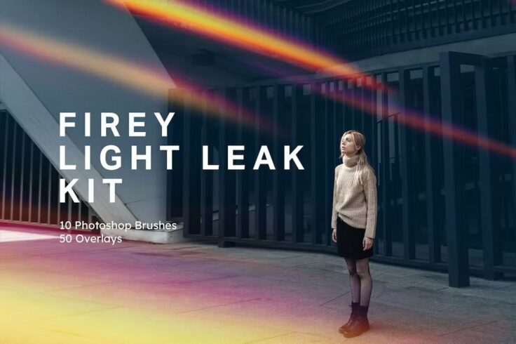 View Information about Firey Light Leak Kit Photoshop Overlays & Brushes