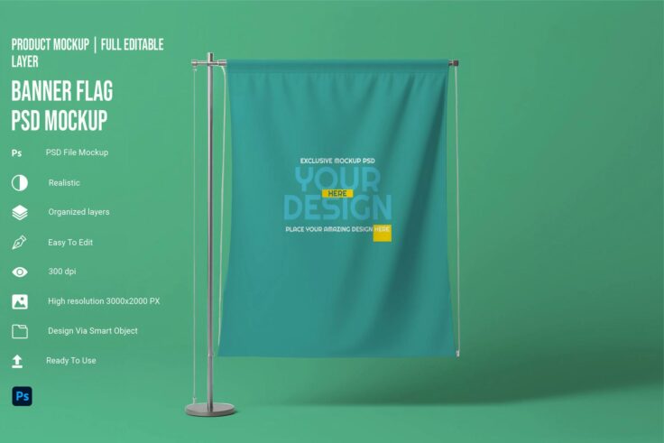 View Information about Garden Banner Flag Mockup