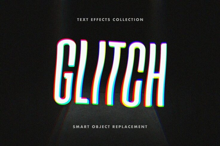 View Information about Glitch Photoshop Text Effects Collection