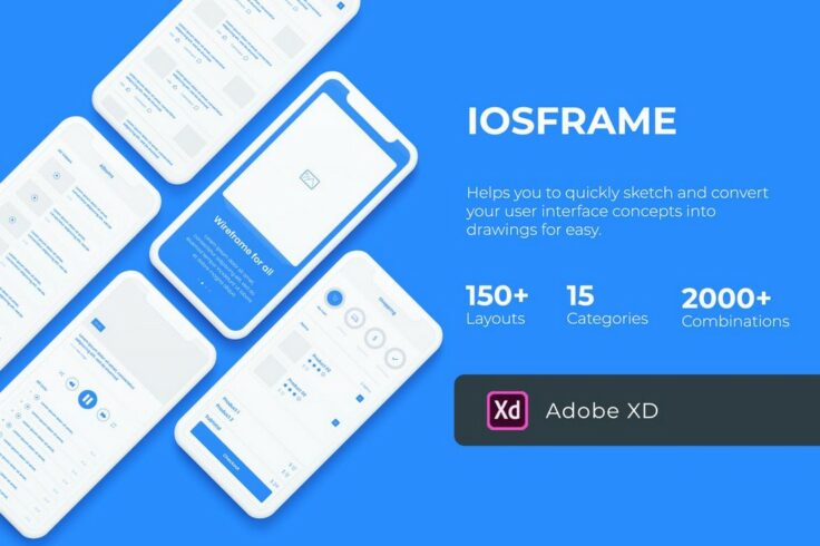 View Information about iOSFrame iOS Wireframe Kit for Adobe XD