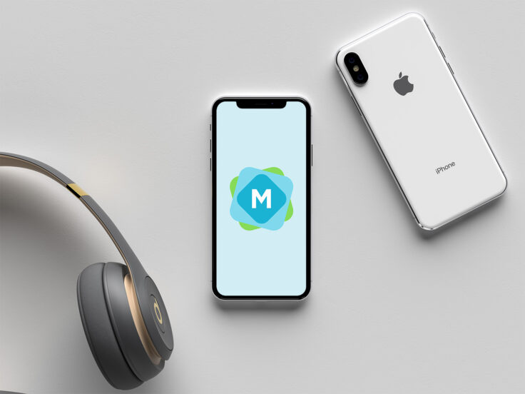 View Information about iPhone X & Headphones Mockup PSD