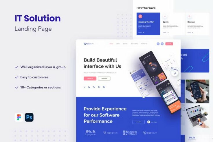 View Information about IT Solution Website Template for Figma