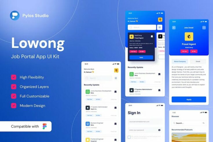 View Information about Lowong Job Portal App Figma UI Kit