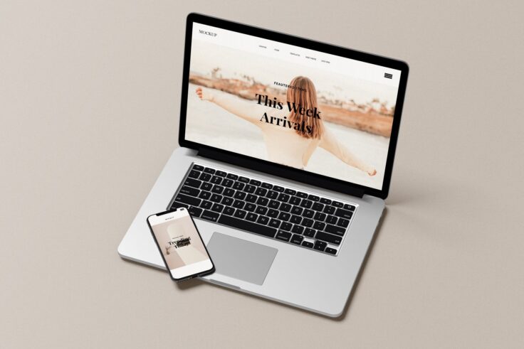 View Information about MacBook & iPhone Mockup