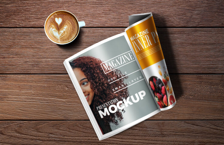 View Information about Magazine & Coffee Mockup