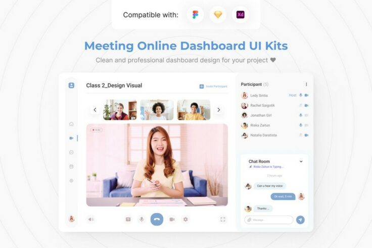 View Information about Meeting Online Dashboard UI Kits Figma Template