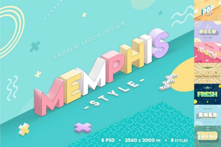View Information about Memphis Style Text Effects PSD