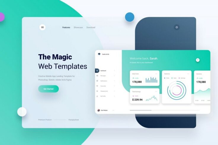 View Information about Mobile App Landing Page + Dashboard Template