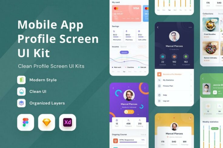 View Information about Mobile App Profile Screen UI Kit