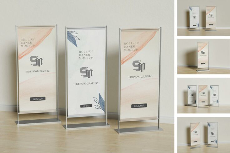 View Information about Modern Roll Up Banner Mockups SetPSD