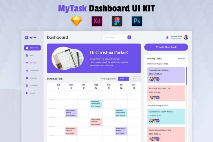 View Information about Nuzie Task Management Dashboard Figma Template