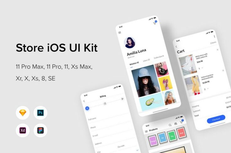 View Information about Online Store iOS UI Kit Figma Templates