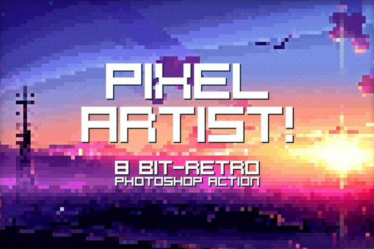 View Information about Pixel Artist 8-Bit Retro Photoshop Action