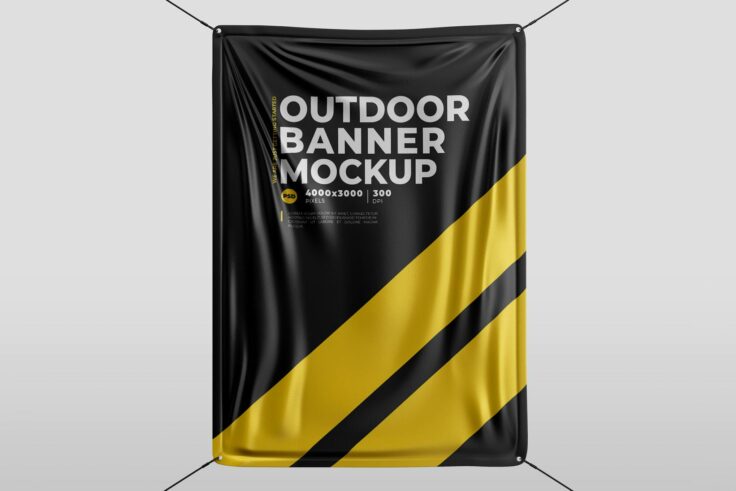 View Information about Realistic Outdoor Banner Mockup PSD