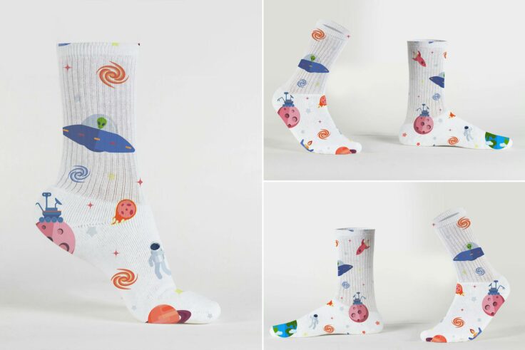 View Information about Realistic Unisex Socks Mockup