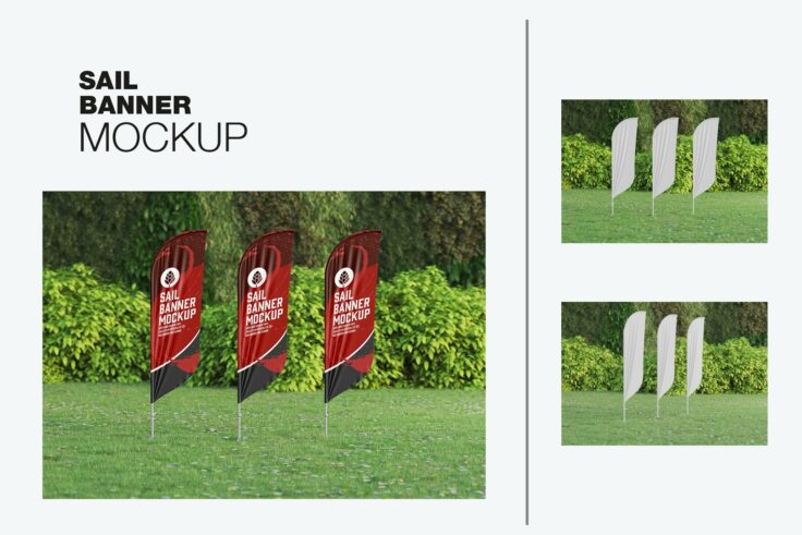 View Information about Sail Banner Garden Flag Mockups