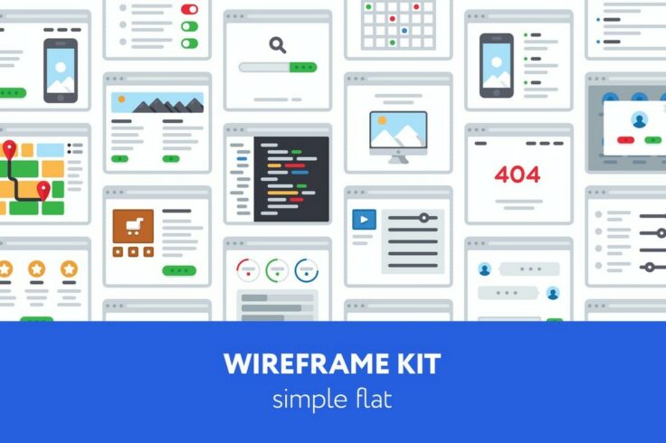 View Information about Simple Flat UX Wireframe Kit
