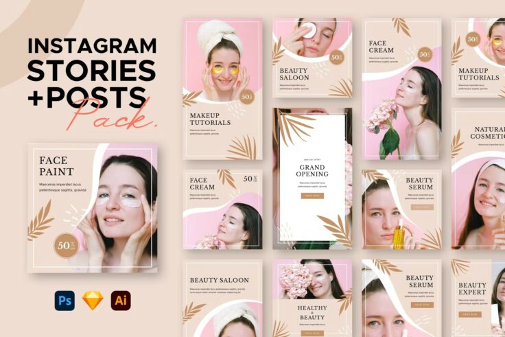 View Information about Instagram Stories and Posts Sketch Template