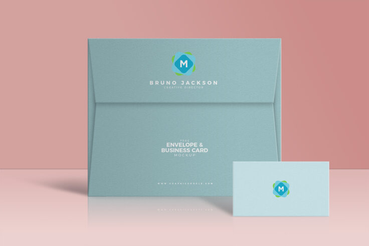 View Information about Stylish Envelope & Business Card Mockup