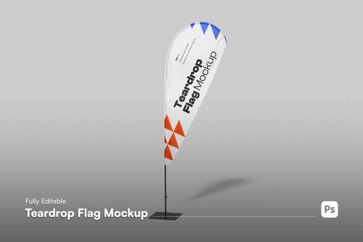 View Information about Teardrop Flag Mockup