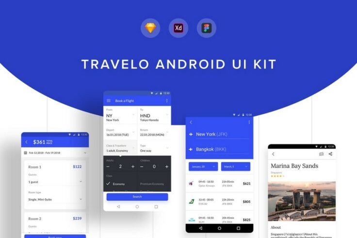 View Information about Travelo Android UI Kit for Figma