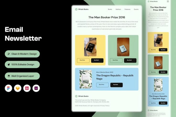 View Information about Trendy Email Newsletter Template for Figma