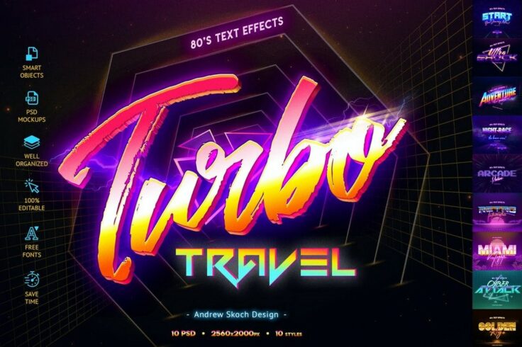 View Information about Turbo 80’s Retro Photoshop Text Effects