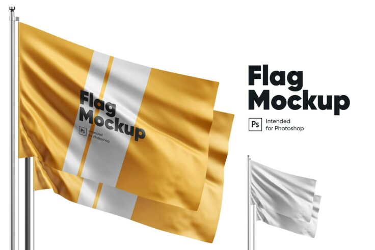 View Information about Two Flags Mockup Template