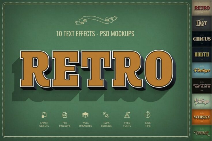 View Information about Vintage & Retro Text Effects for Photoshop