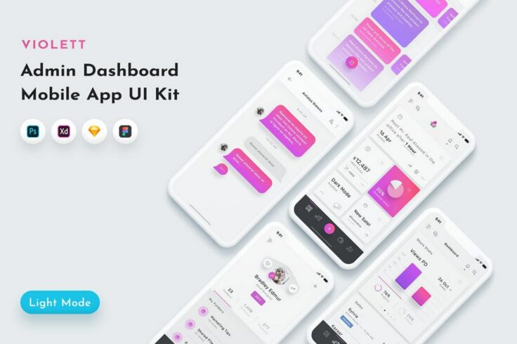 View Information about Violett Adobe XD Mobile App Dashboard UI Kit