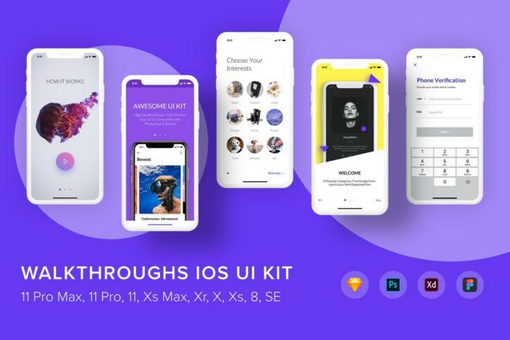 View Information about Walkthroughs iOS UI Kit Figma Templates