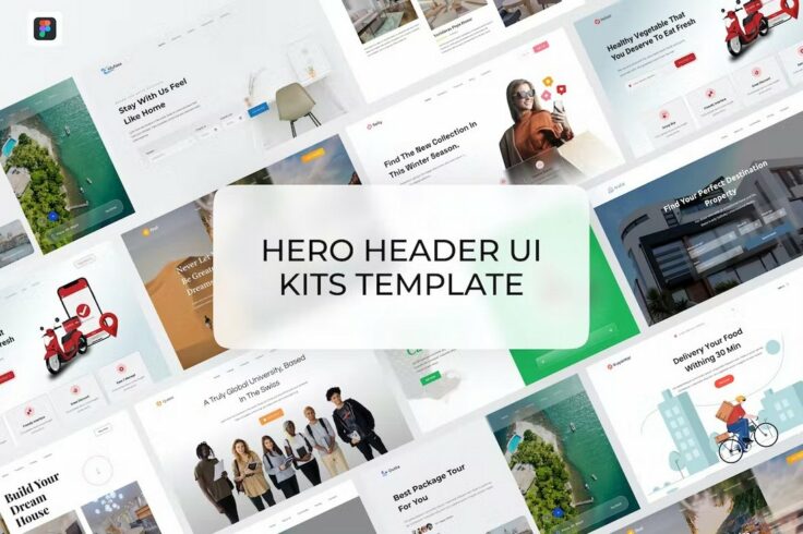 View Information about Website Hero Header Figma UI Templates