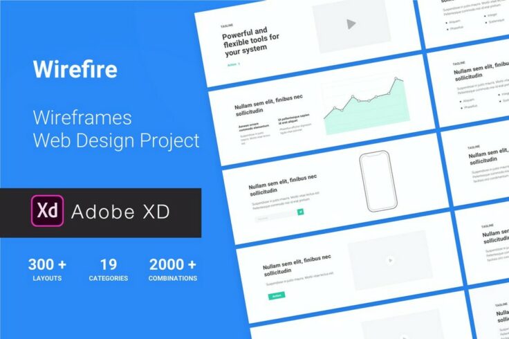 View Information about Wirefire Website Wireframe Kit for Adobe XD