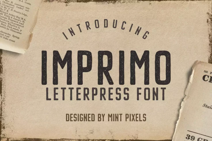 View Information about Imprimo Letterpress Font